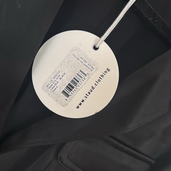 New STAUD Millie Satin Belted Maxi Shirt Dress Black Sz 2 MSRP $495 - Picture 9 of 10